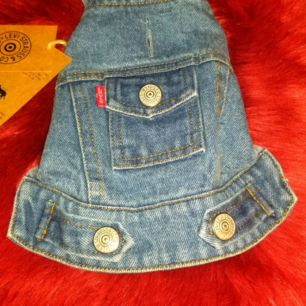 XS pet  trucker denim jacket - Levi Strauss  hipster cool doggy- kitty style